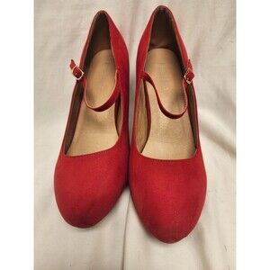 Bella Marie Helena-13 Red Micro Suede Strappy Heels Size 10